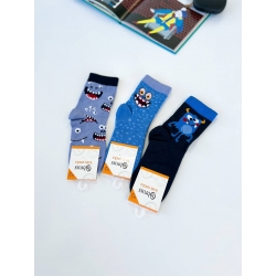 Комплект носков для мальчиков тм"Bross" Монстры (комплект 3 шт)