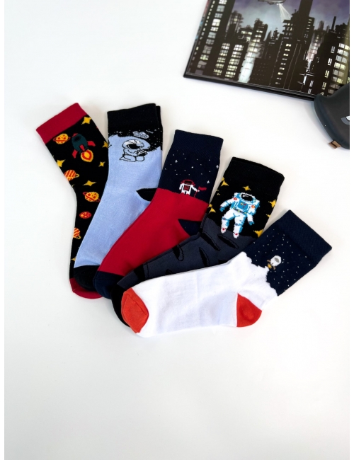 Шкарпетки для хлопчиків тм "Twinsocks" космос (набір 5 шт)