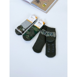 Махрові дитячі шкарпетки (набір 3 шт) для хлопчиків тм "Bross" Мілітарі