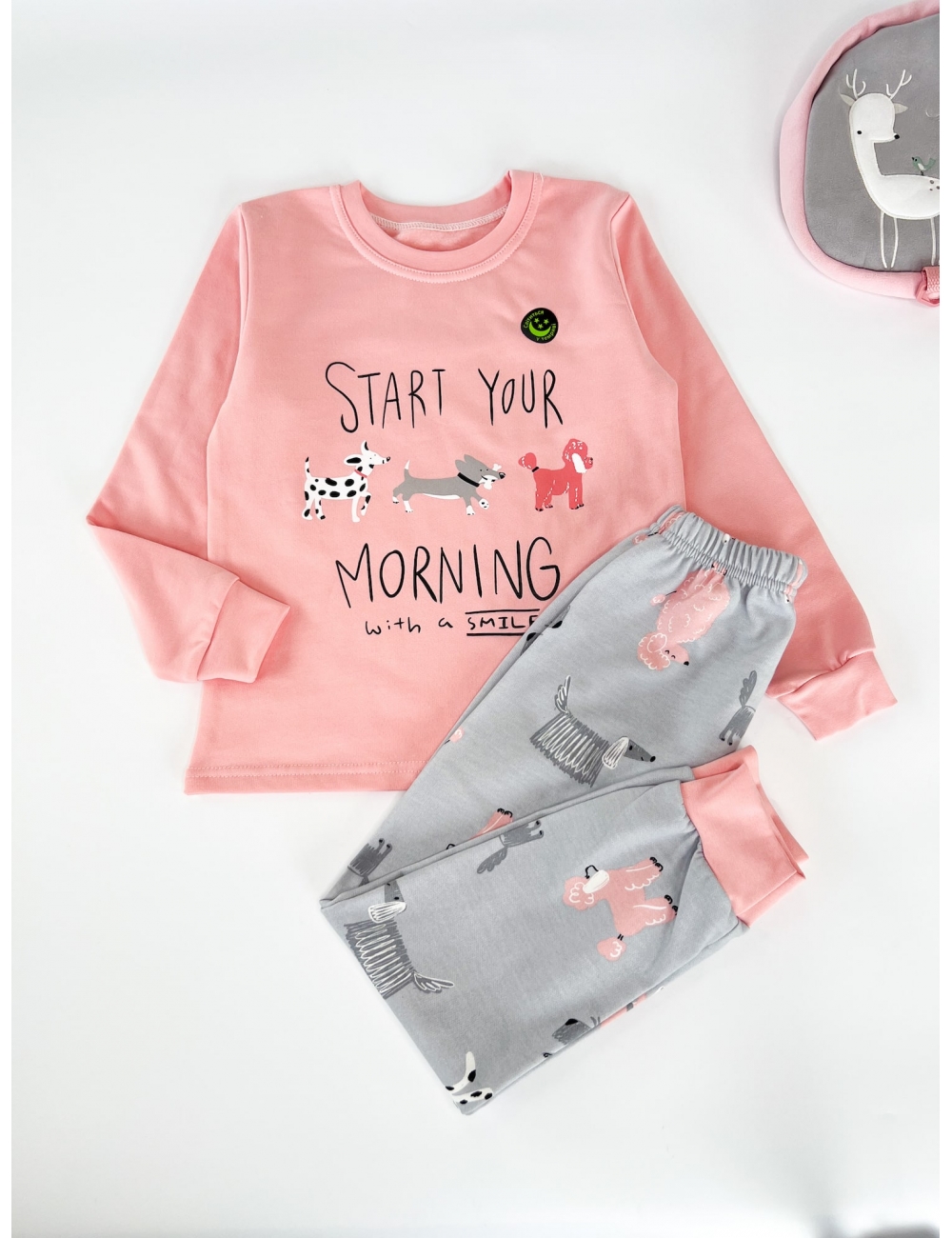 Пижама для девочки теплая тм" Фламинго" Собачки