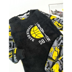 Пижама для мальчика махровая тм " Mini Moon" мяч желтый
