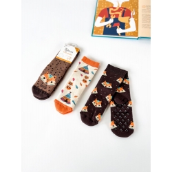 Махрові дитячі шкарпетки (набір 3 шт) для хлопчиків тм "Bross" Лисичка