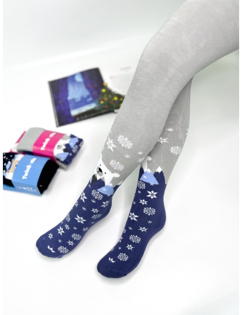 Дитячі теплі колготки тм "Twinsocks" Ведмедик сірі