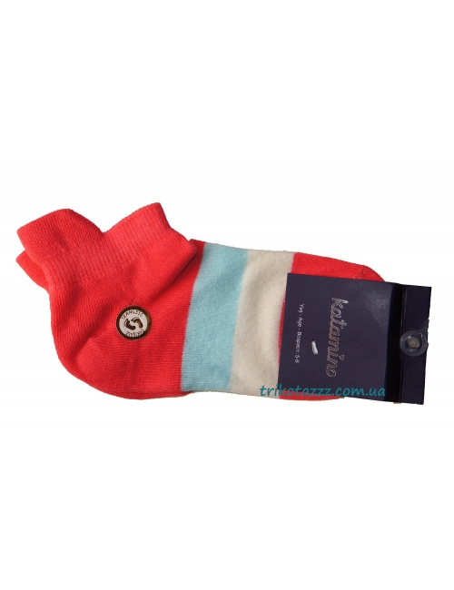 Носки летние для девочки тм"Katamino" Strip Kiz красные