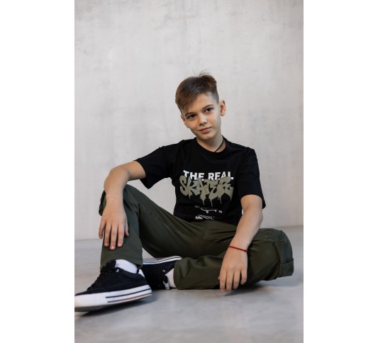 Футболка для мальчика подростка тм "Jacklions" Real skater черная