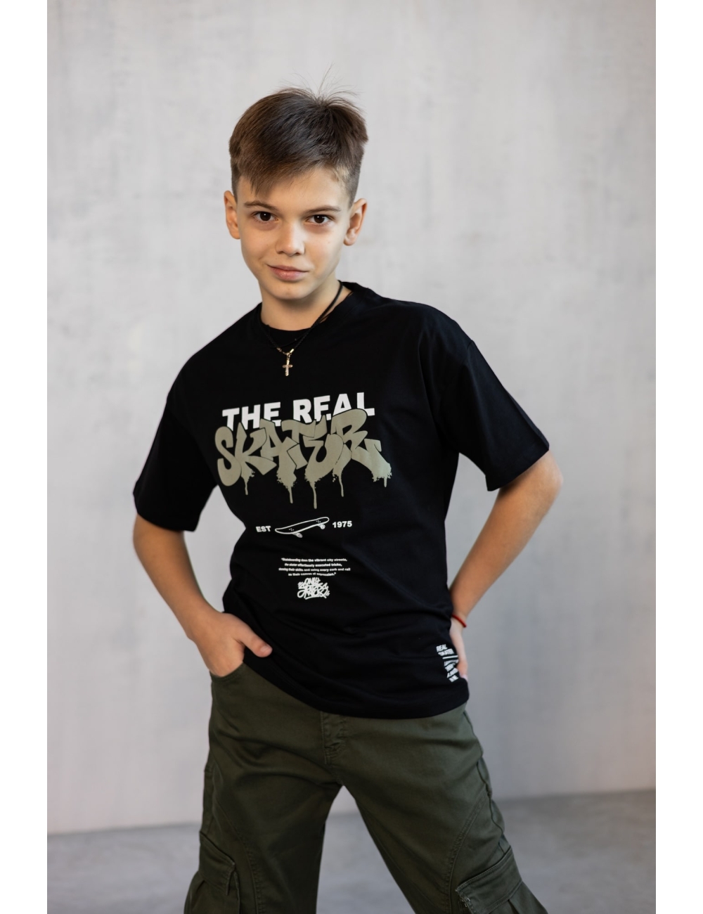 Футболка для мальчика подростка тм "Jacklions" Real skater черная