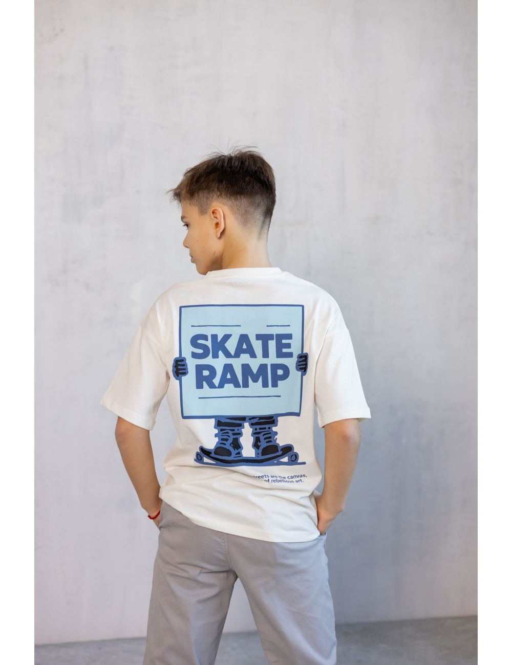 Футболка для мальчика подростка тм "Jacklions" Skate ramp белая