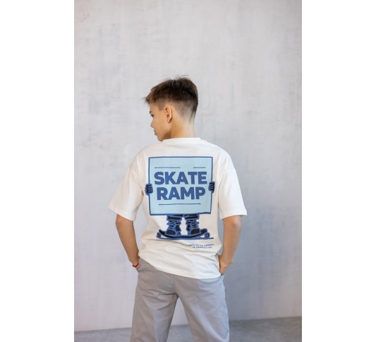 Футболка для хлопчика підлітка тм "Jacklions" Skate ramp біла