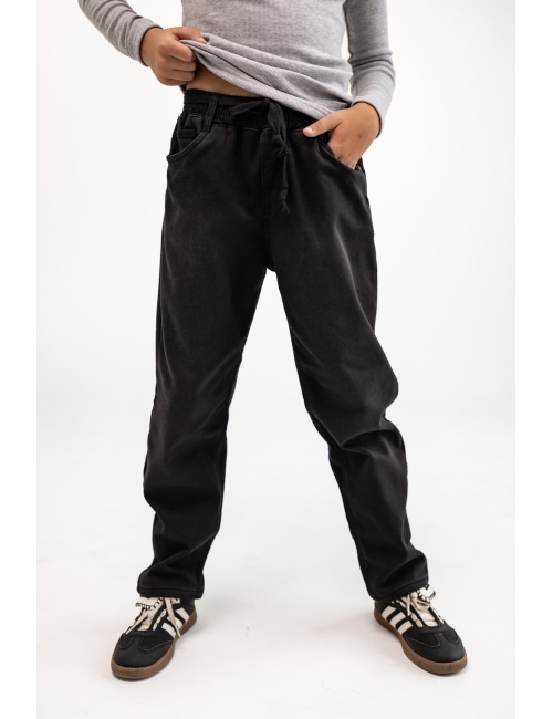 Джинсы для мальчика теплые Altun Mom Fit черные