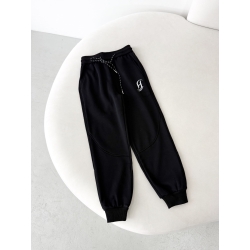 Спортивные штаны для мальчика на флисе, чёрные "АН"