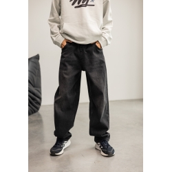 Джинси підліткові теплі Altun Скейт чорні на резинці