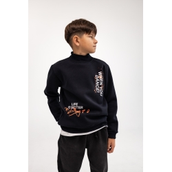 Світшот ( кофта ) для хлопчика теплий темно-синій