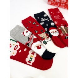 Теплі шкарпетки дитячі (набір 5 шт) тм "Корона" Новорічні