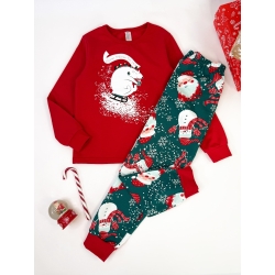 Піжама дитяча підліткова новорічна тепла тм "Сміл" Ведмідь на санках