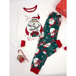 Пижама детская подростковая новогодняя теплая тм" Смил " Дед Мороз