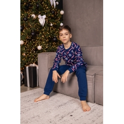 Піжама новорічна дитяча тепла "Фламінго" Новорічні льодяники