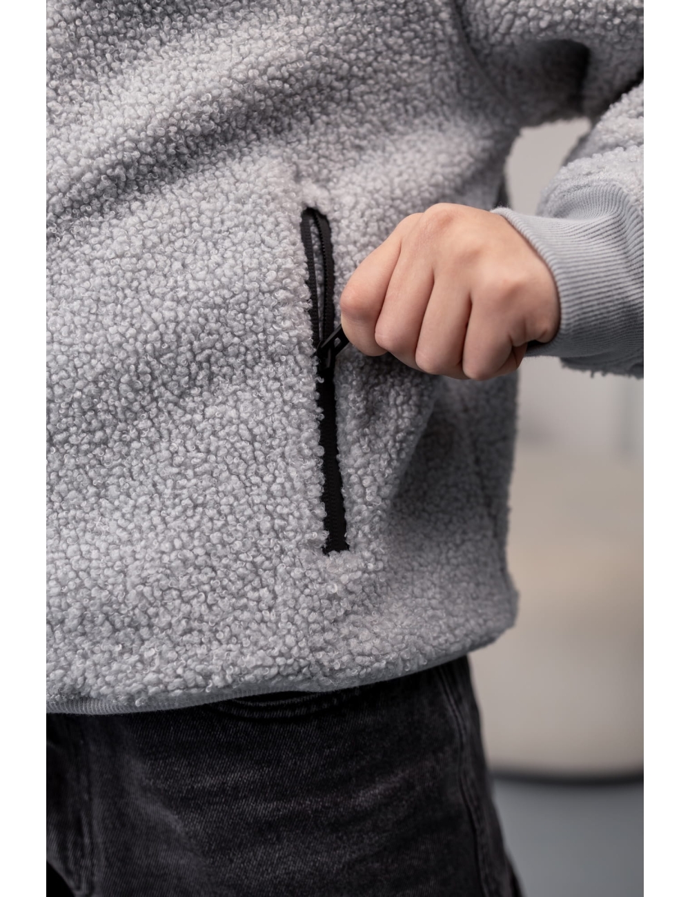 Худи флисовый для подростка тм "Nowear" серый
