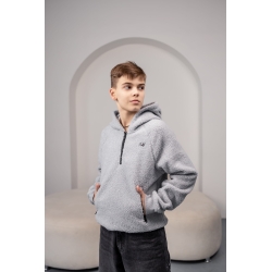 Худи флисовый для подростка тм "Nowear" серый