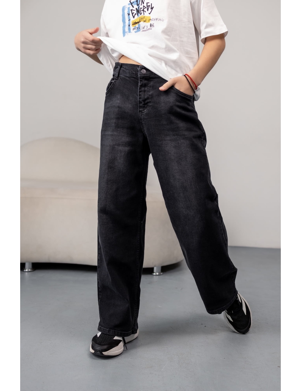 Джинси підліткові баггі Altun Скейтер чорні