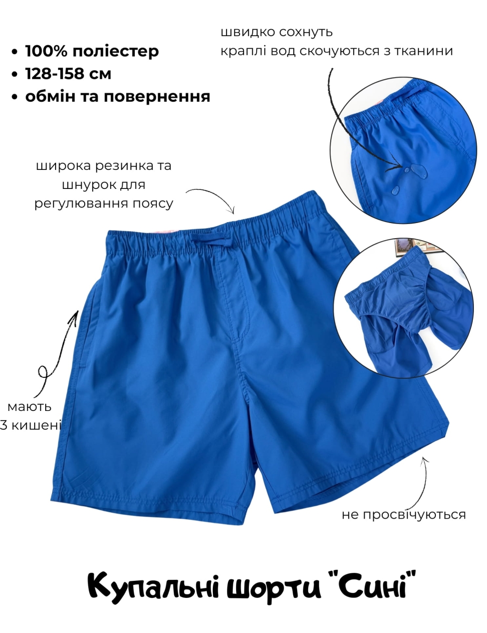 Пляжні шорти для хлопчиків підлітків Lefties сині