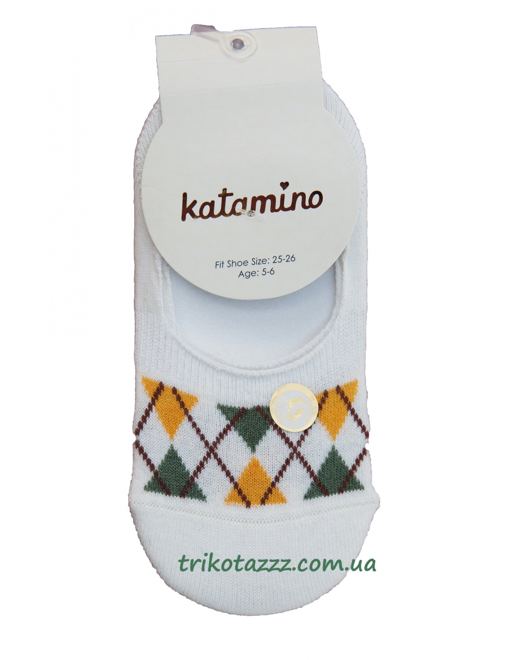 Носки (следы) для мальчика тм"Katamino" Ekose Erkek белые