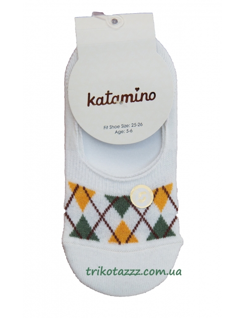 Шкарпетки (сліди) для хлопчика тм &quot;Katamino&quot; Ekose Erkek білі