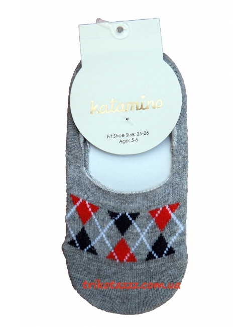 Шкарпетки (сліди) для хлопчика тм &quot;Katamino&quot; Ekose Erkek сірі