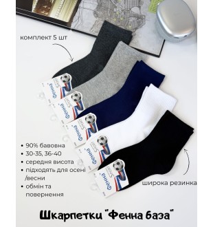 Носки для мальчиков комплект (5 шт) " Фена " база
