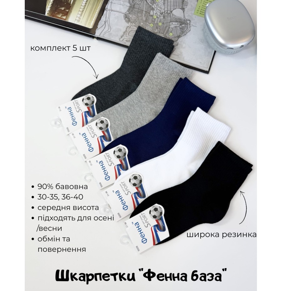 Носки для мальчиков комплект (5 шт) " Фена " база