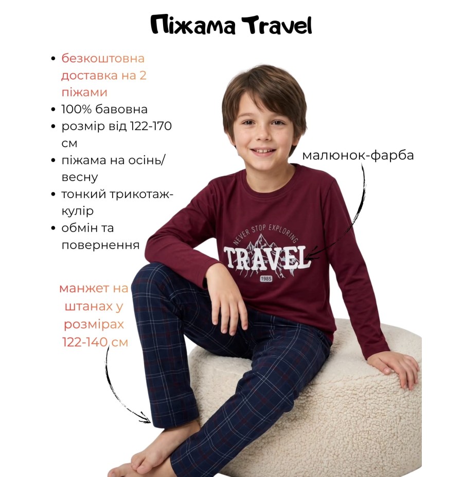 Піжама для хлопчика тм "Vitmo" Travel