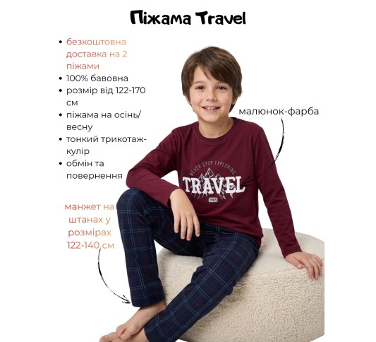 Пижама для мальчика тм" Vitmo" Travel