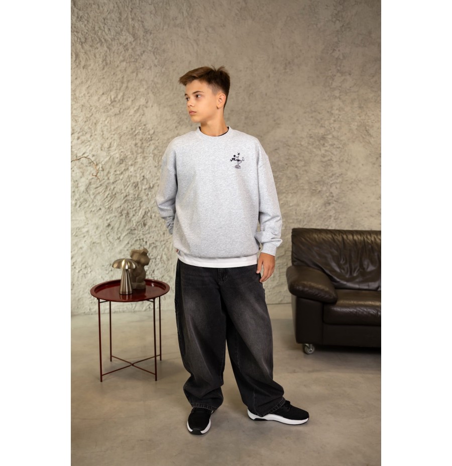 Світшот для підлітка "Nowear" сірий Міккі Світшот для підлітка "Nowear" сірий Міккі