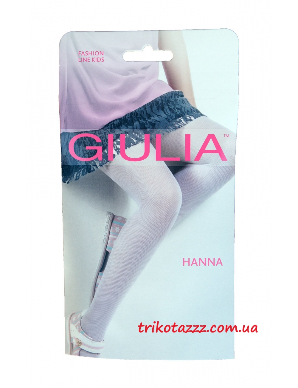 Kолготкі капронові для дівчаток білі дрібна сіточка тм &quot;Giulia&quot; Hanna