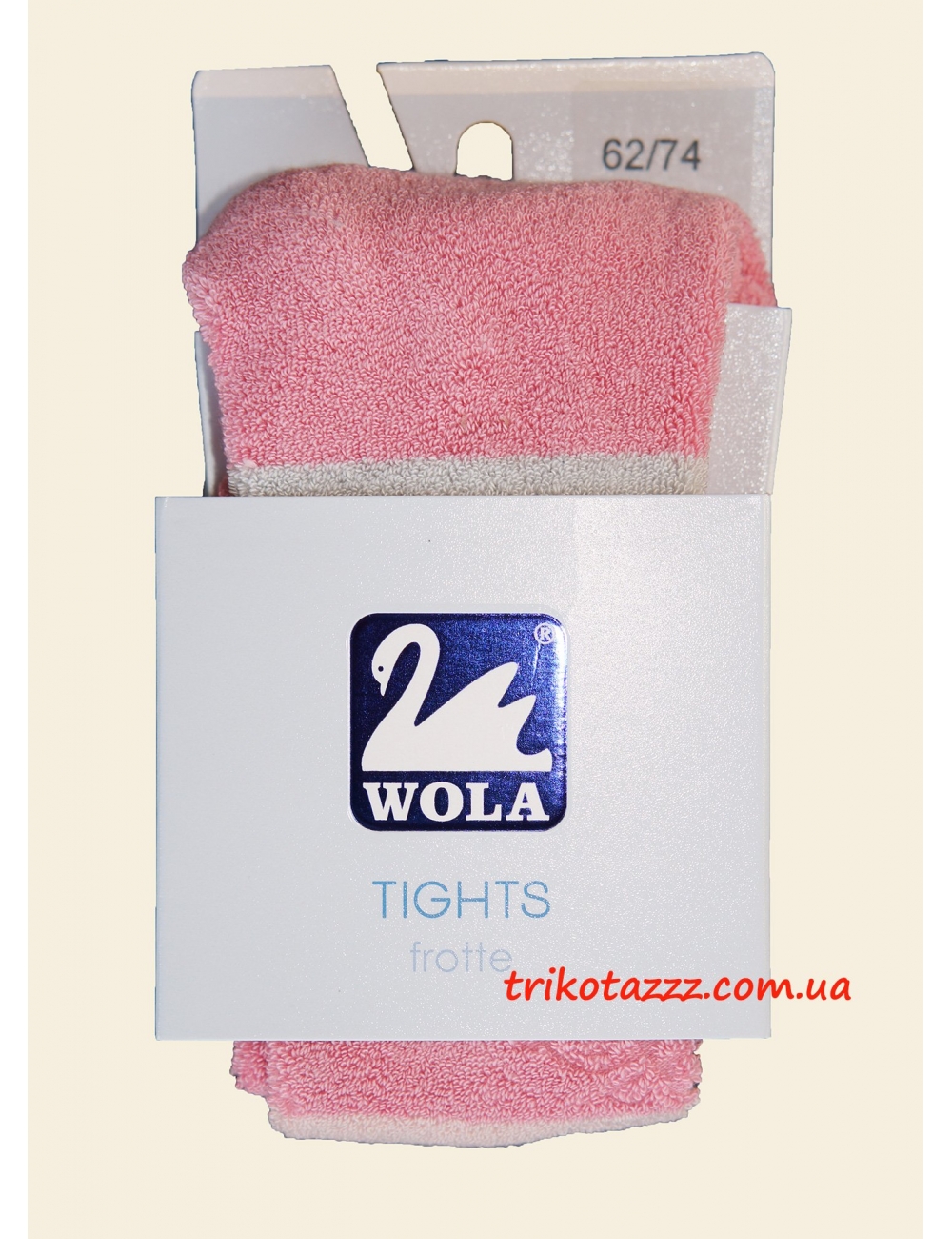 Колготки махровые двусторонние для девочки тм "Wola" розовые сполосками