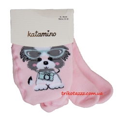 Дитячі махрові колготки для дівчинки тм &quot;Katamino&quot; Suzzy Baby Havlu Собачка на рожевому