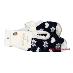 Шкарпетки-тапочки (сліди) теплі зимові махрові для дівчинки тм &quot;Katamino&quot;, Winter Havlu темно-сині сердечка