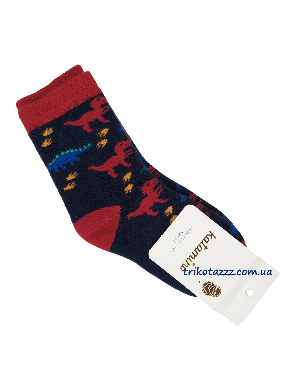 Шкарпетки теплі зимові махрові для хлопчика тм &quot;Katamino&quot;, Dino червоні