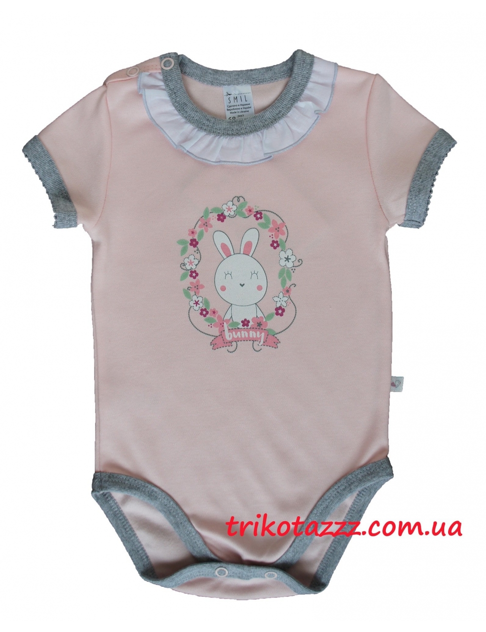 Боди-футболка для девочки тм"Смил" 	Маленький зайчик розовая