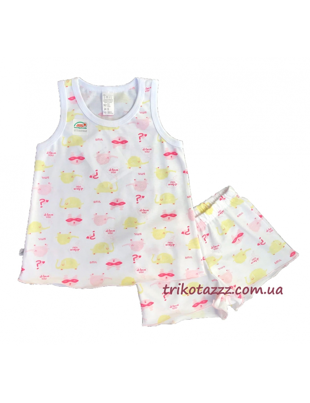 Детская летняя пижама для девочки тм"Смил" Маски розовые