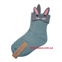 Дитячі шкарпетки для дівчинки Зайчики бірюзові