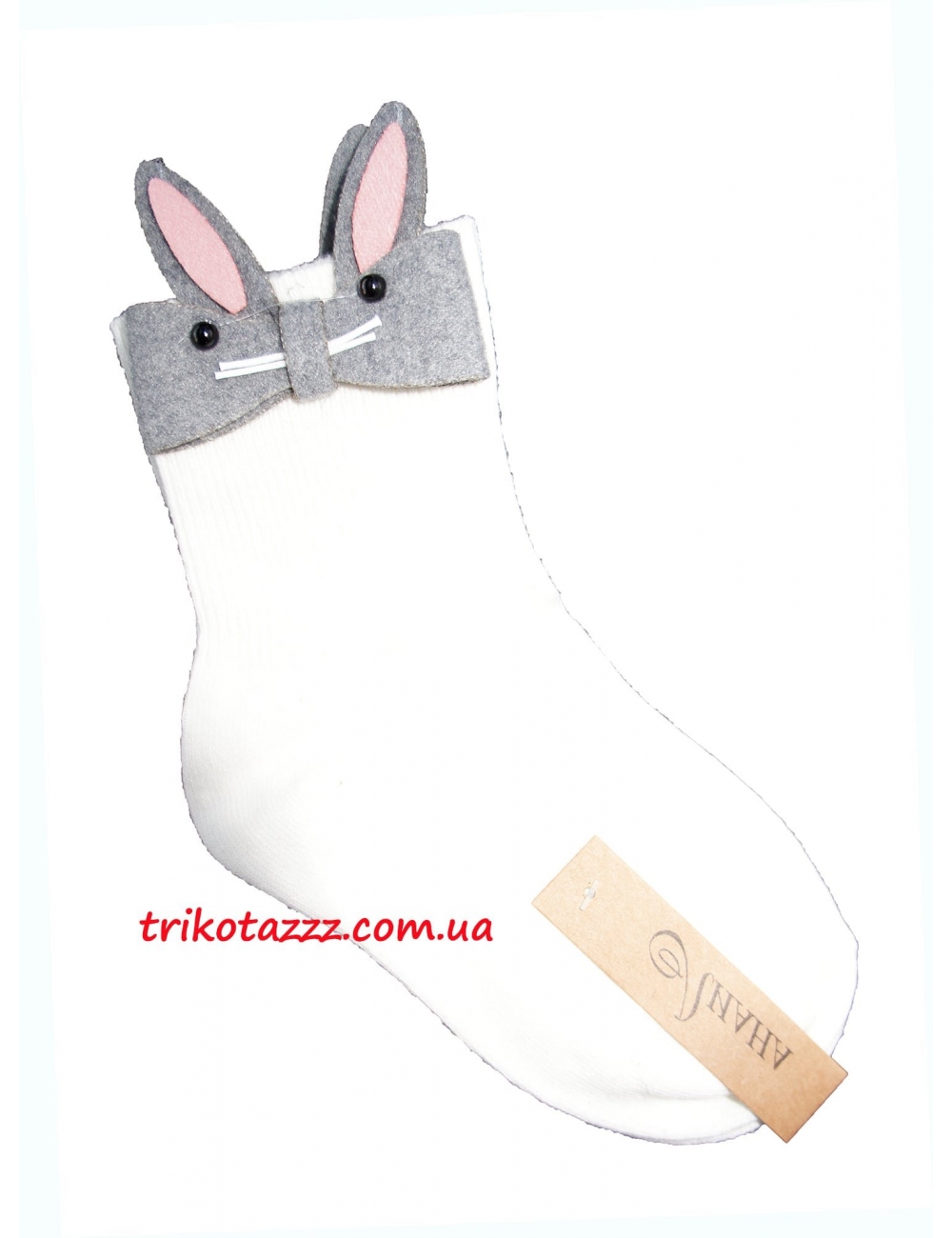 Детские носки для девочки Зайчики белые