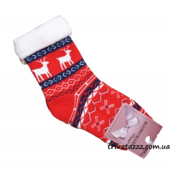 Дитячі махрові шкарпетки тм &quot;Buonumare&quot; з оленями червоні