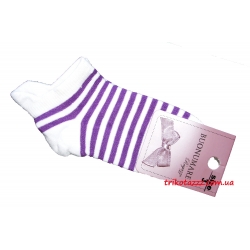 Носки для девочек в кроссовки тм"Buonumare" полоска фиолетовая