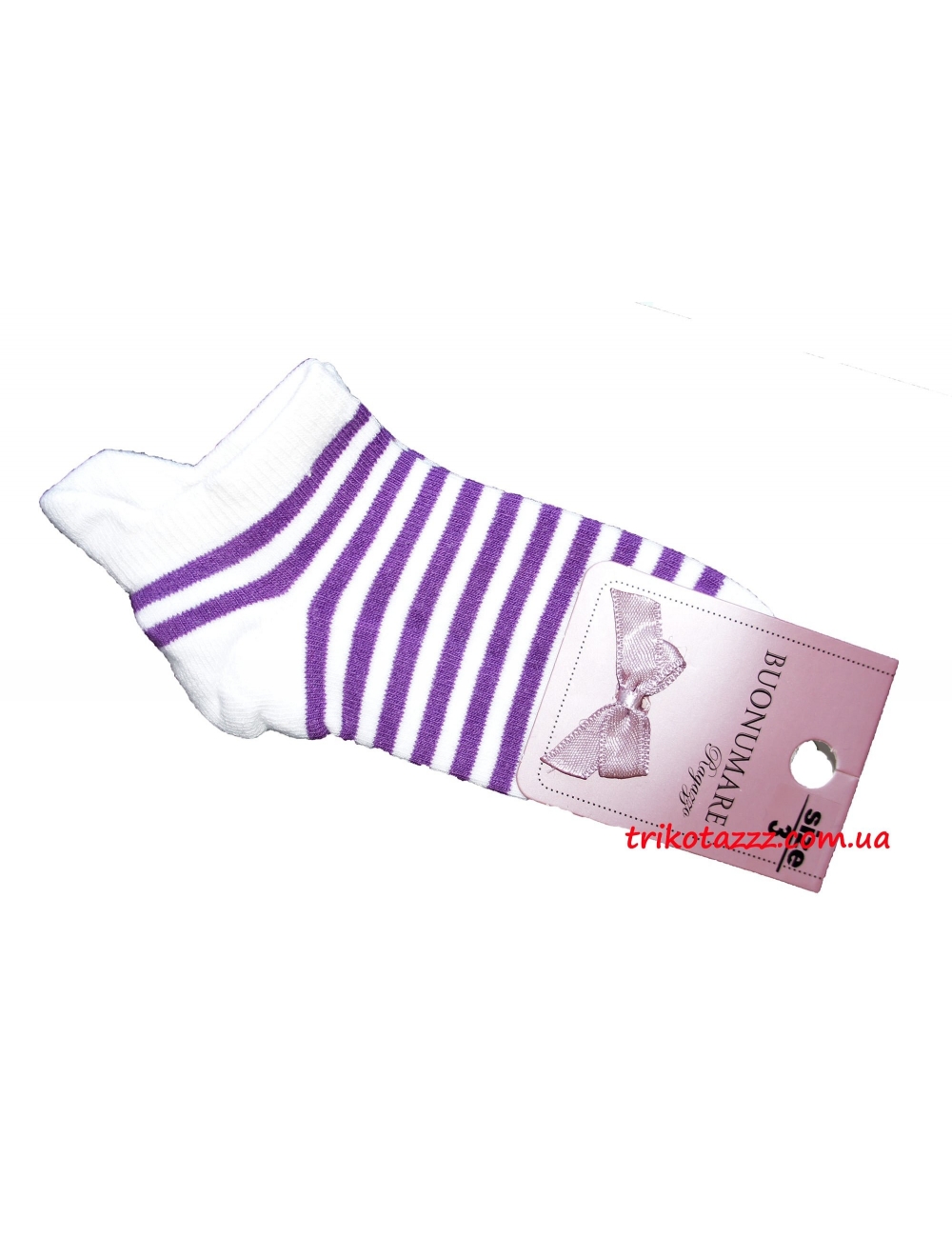 Носки для девочек в кроссовки тм"Buonumare" полоска фиолетовая
