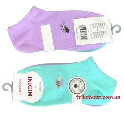 Набор носков для девочек (подростков) 2 пары Midini бирюзовые+лиловые