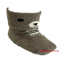 Дитячі теплі шкарпетки для новонароджених хлопчиків тм &quot;Bross&quot; Мишка кавові