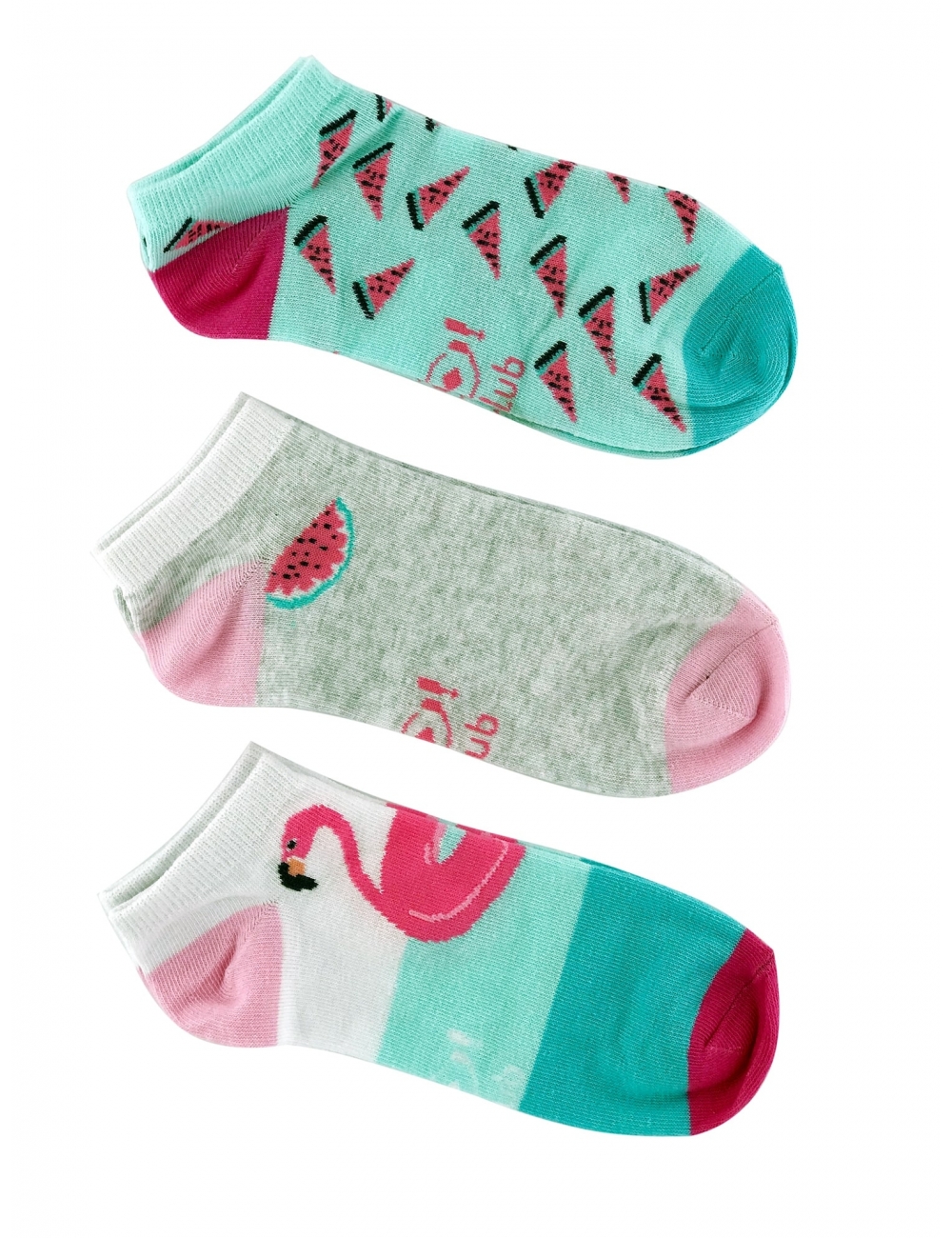 Носки для девочек ( подростков ) 3шт тм " Yo " фламинго
