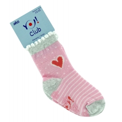 Шкарпетки антиковзні для дівчаток тм &quot;Yo&quot; серце рожеві