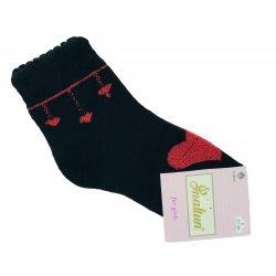 Теплі шкарпетки для дівчаток тм &quot;Inaltun&quot; чорні з серцем