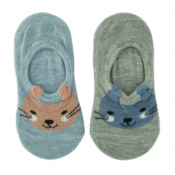 Сліди (шкарпетки) для хлопчиків 2 пари Midini Зайчики сірі + блакитні
